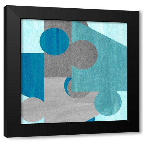 Intersecting Patterns Black Modern Wood Framed Art Print by Inuit