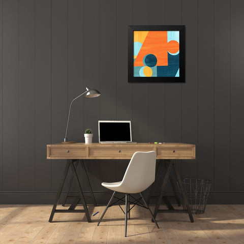 Pattern Contrasts Black Modern Wood Framed Art Print by Inuit