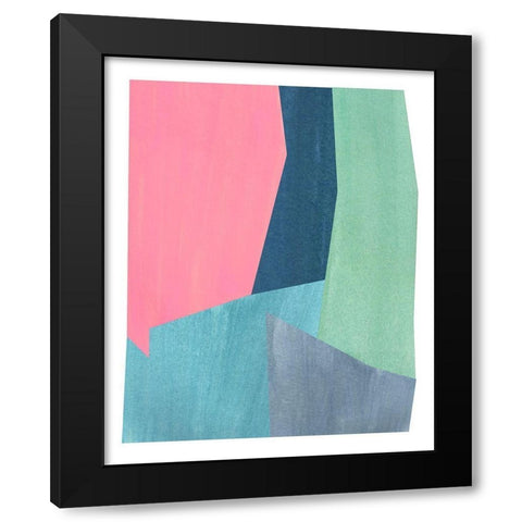 Pink and Grey Abstract Black Modern Wood Framed Art Print with Double Matting by Inuit