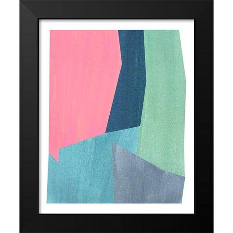 Pink and Grey Abstract Black Modern Wood Framed Art Print by Inuit