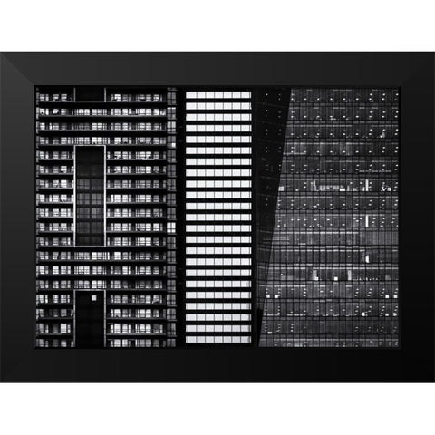 Black and White Buildings Black Modern Wood Framed Art Print by Carson, Brian
