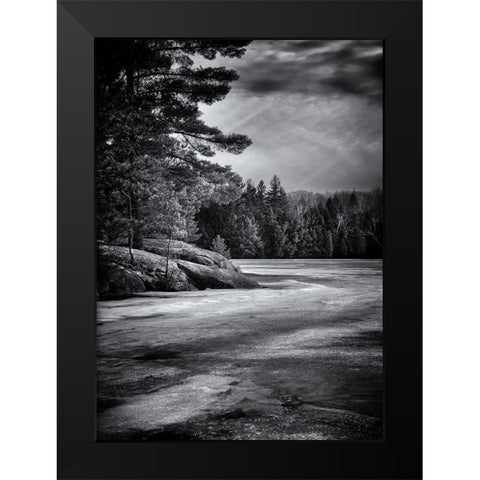 Gull Wing Lake Black Modern Wood Framed Art Print by Carson, Brian