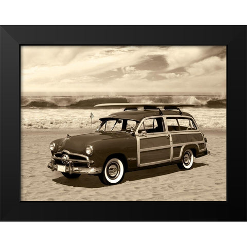 Vintage Woody Sepia Black Modern Wood Framed Art Print by Anonymous