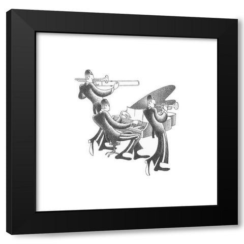 Jazz Evening Black Modern Wood Framed Art Print with Double Matting by Vilar, Roger