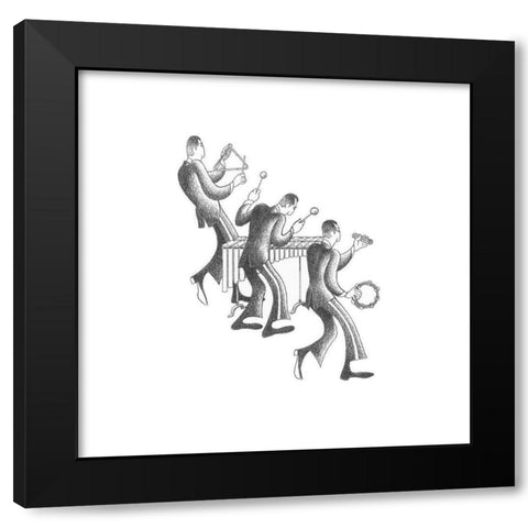 Marimba Section Black Modern Wood Framed Art Print by Vilar, Roger