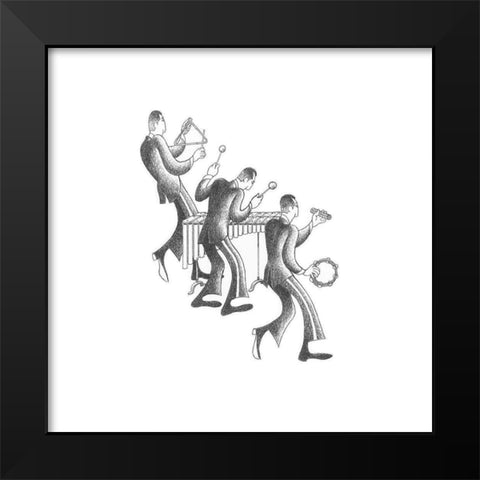 Marimba Section Black Modern Wood Framed Art Print by Vilar, Roger