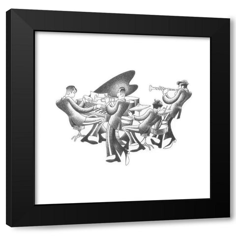 Cool Quartet Black Modern Wood Framed Art Print by Vilar, Roger