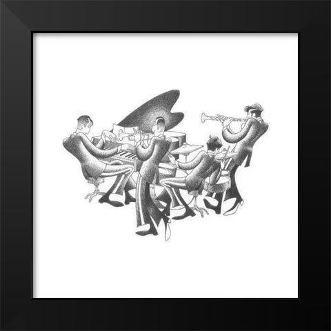 Cool Quartet Black Modern Wood Framed Art Print by Vilar, Roger