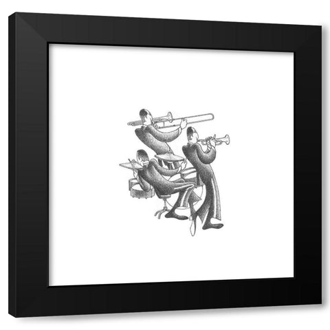 Merengue Feeling Black Modern Wood Framed Art Print by Vilar, Roger