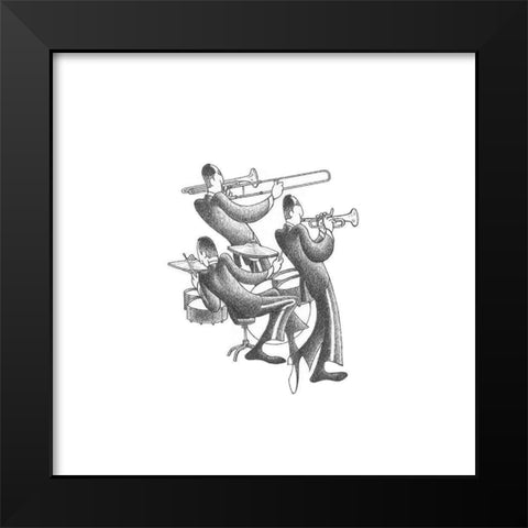 Merengue Feeling Black Modern Wood Framed Art Print by Vilar, Roger