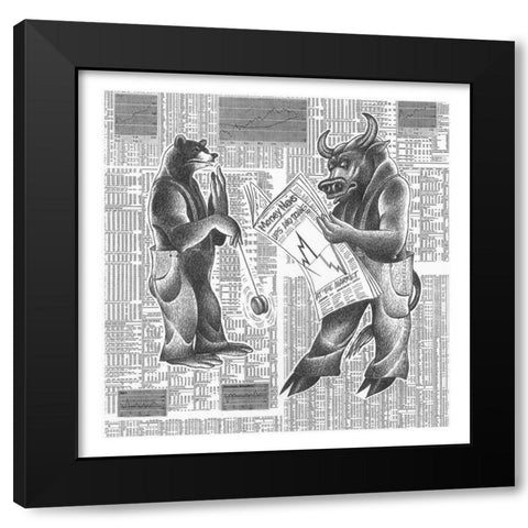 Market Ups and Downs Black Modern Wood Framed Art Print with Double Matting by Vilar, Roger
