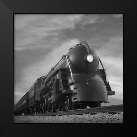 Retro Streamliner Black Modern Wood Framed Art Print by Steidl, J.