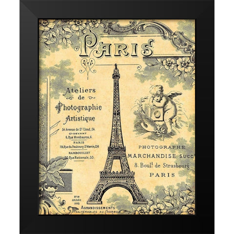 Paris 1900 Black Modern Wood Framed Art Print by Lynea