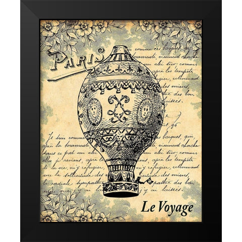 Le Voyage Black Modern Wood Framed Art Print by Lynea