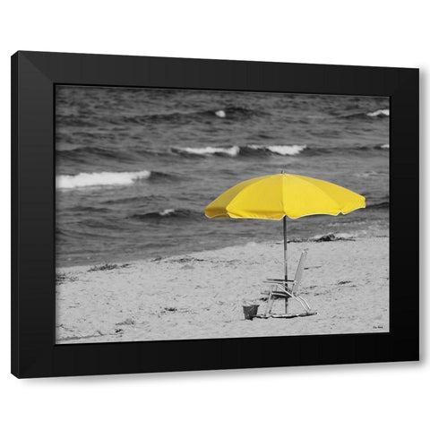 Sunny Umbrella Black Modern Wood Framed Art Print by Turek, Eve