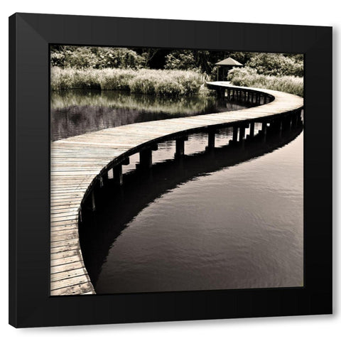 Water Walkway Black Modern Wood Framed Art Print by Chan, Eric