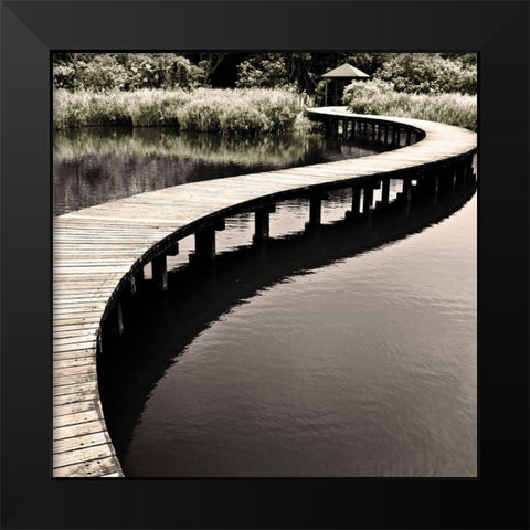 Water Walkway Black Modern Wood Framed Art Print by Chan, Eric