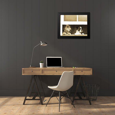 Waiting for Godot Black Modern Wood Framed Art Print by Anonymous