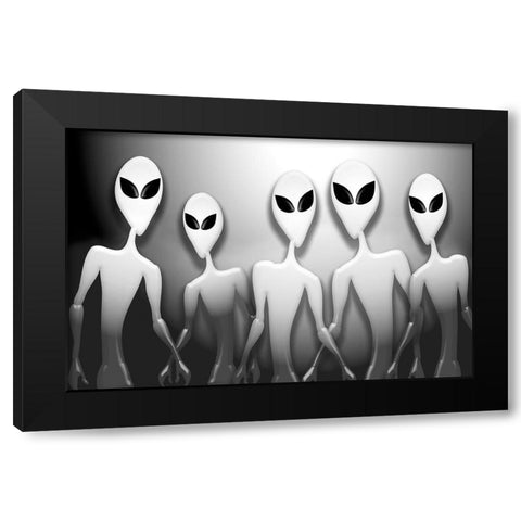 Anyone Home? Black Modern Wood Framed Art Print by Anonymous