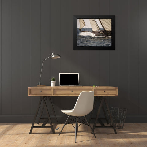 Running with the Wind Black Modern Wood Framed Art Print by Anonymous