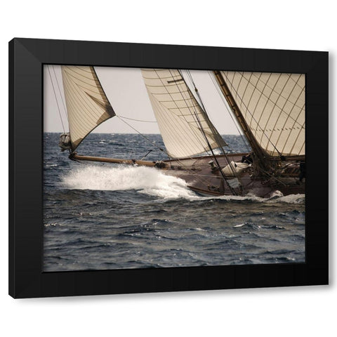 Running with the Wind Black Modern Wood Framed Art Print by Anonymous
