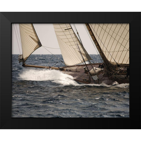 Running with the Wind Black Modern Wood Framed Art Print by Anonymous