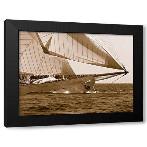 Starboard Track Black Modern Wood Framed Art Print by Anonymous