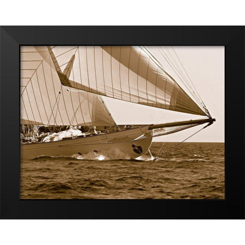 Starboard Track Black Modern Wood Framed Art Print by Anonymous
