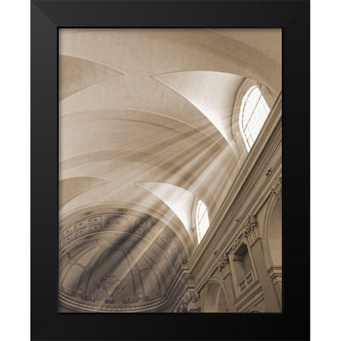 Sunbeamed Cathedral Black Modern Wood Framed Art Print by Anonymous