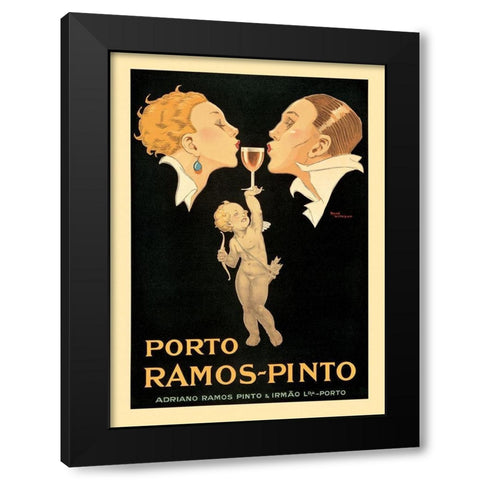 Porto Ramos Black Modern Wood Framed Art Print with Double Matting by Vincent, Rene