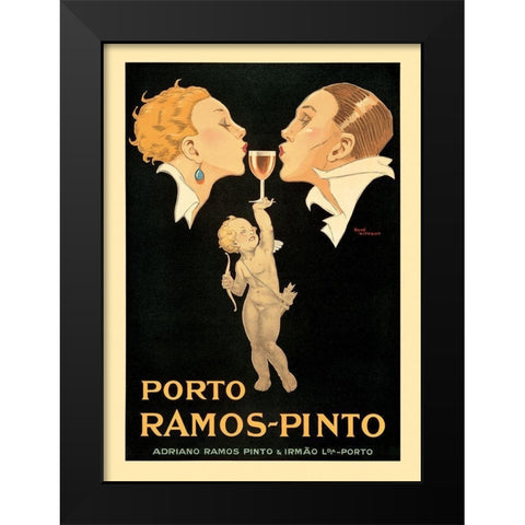 Porto Ramos Black Modern Wood Framed Art Print by Vincent, Rene