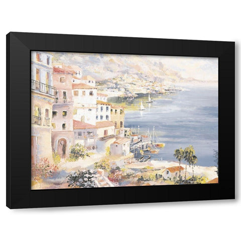 Amalfi Black Modern Wood Framed Art Print by Unknown