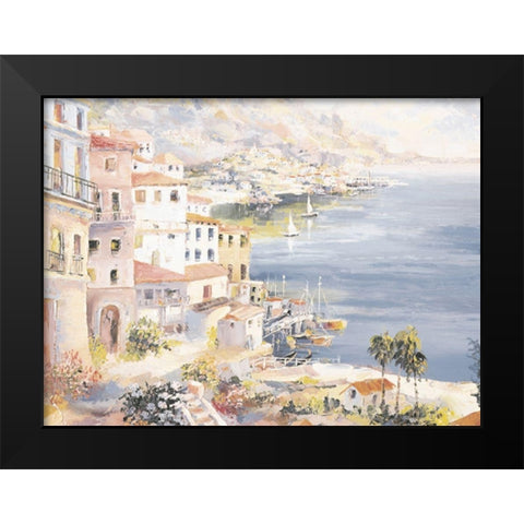 Amalfi Black Modern Wood Framed Art Print by Unknown