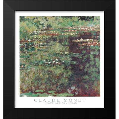 Etang aux Nympheas Black Modern Wood Framed Art Print by Monet, Claude