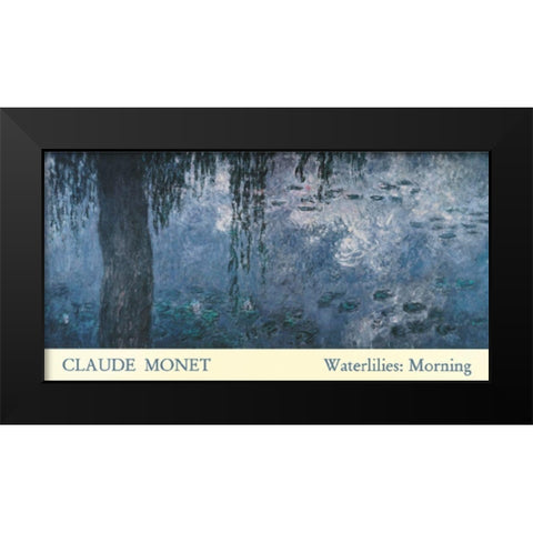 Waterlilies Black Modern Wood Framed Art Print by Monet, Claude