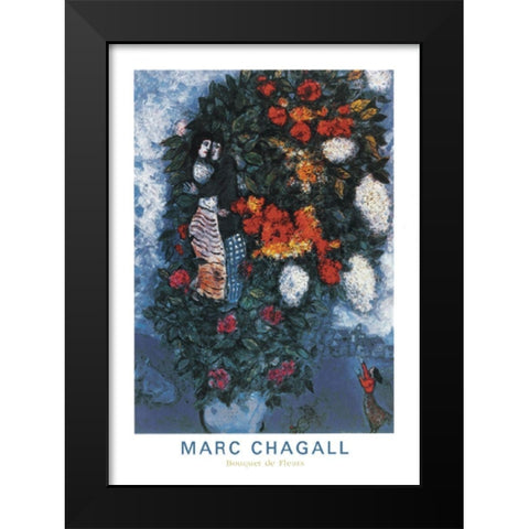 Bouquet Black Modern Wood Framed Art Print by Chagall