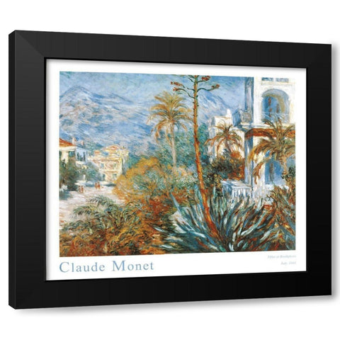 Bordighera Black Modern Wood Framed Art Print with Double Matting by Monet, Claude