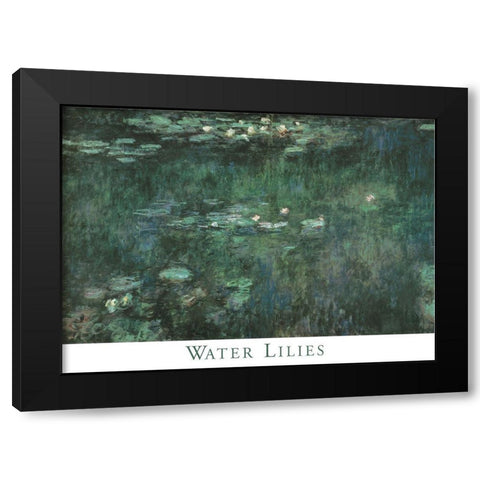 Water Lilies Black Modern Wood Framed Art Print by Monet, Claude