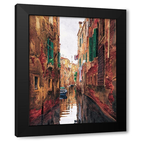 Veneziano Black Modern Wood Framed Art Print by Unknown