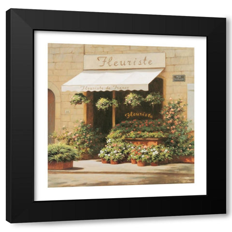 Parisian Florist Shoppe Black Modern Wood Framed Art Print by Unknown