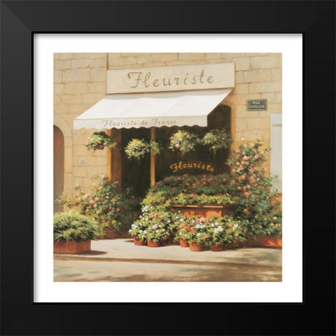 Parisian Florist Shoppe Black Modern Wood Framed Art Print by Unknown
