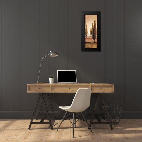 Toscany Tree Panel I Black Modern Wood Framed Art Print by Unknown