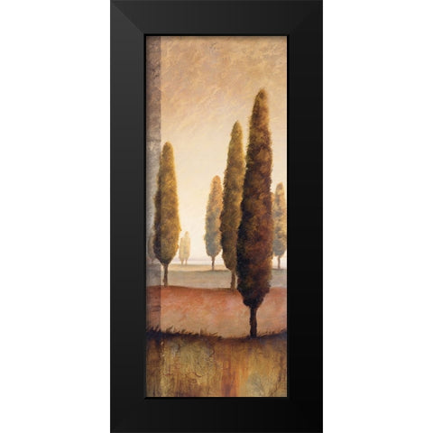 Toscany Tree Panel I Black Modern Wood Framed Art Print by Unknown