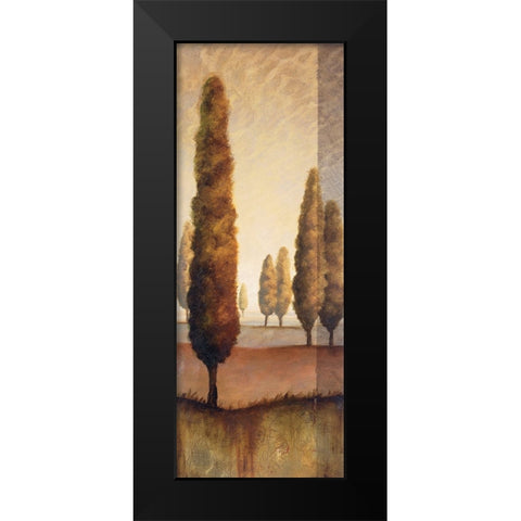 Toscany Tree Panel II Black Modern Wood Framed Art Print by Unknown
