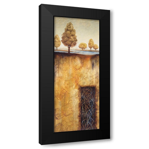 Golden Roots Panel I Black Modern Wood Framed Art Print with Double Matting by Unknown