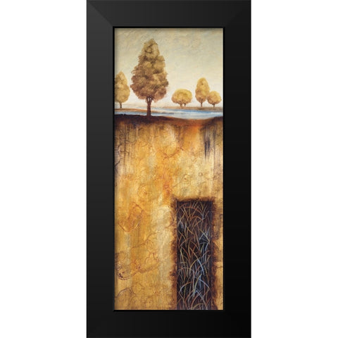 Golden Roots Panel I Black Modern Wood Framed Art Print by Unknown