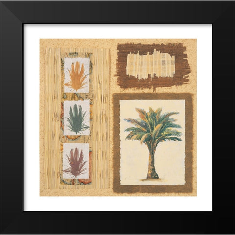 Palm Collage II Black Modern Wood Framed Art Print by Unknown