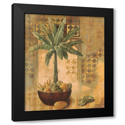 Potted Palm with Fruit II Black Modern Wood Framed Art Print by Unknown