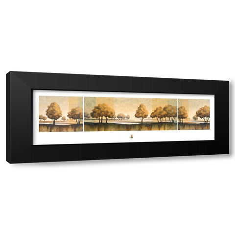 Golden Trees Tryp Black Modern Wood Framed Art Print by Unknown