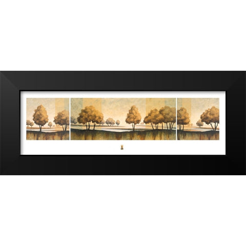 Golden Trees Tryp Black Modern Wood Framed Art Print by Unknown